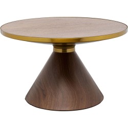 Τραπέζι Μέσης Cono Καφέ 70x70x42εκ. - Χρυσό