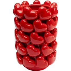 Βάζο Επιτραπέζιο Hearts Κόκκινο Κεραμικό 21,5x21,5x33 εκ. - Κόκκινο
