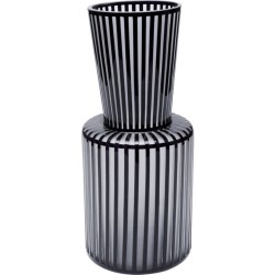 Βάζο Roulette Γκρι-Μαύρο Γυάλινο 41x18x18 εκ. 18x18x41εκ - Γκρι