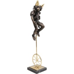 Διακοσμητικό Circus Monkey Couple Γκρι-Χρυσό 13x12x49 εκ. 13x12x49εκ