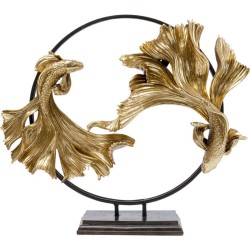 Επιτραπέζιο Διακοσμητικό Dancing Betta Fishes Χρυσό-Μαύρο 65x58x21 εκ. 58x21x65εκ - Μαύρο