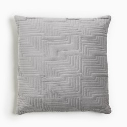 SILVER Z ΔΙΑΚΟΣΜΗΤΙΚΟ ΜΑΞΙΛΑΡΙ 50x50x10cm ΥΦΑΣΜΑ ΓΚΡΙ