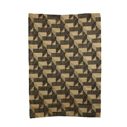 WOOL ΧΑΛΙ ΣΑΛΟΝΙΟΥ 120x180cm ΓΙΟΥΤΑ ΦΥΣΙΚΟ ΜΑΥΡΟ
