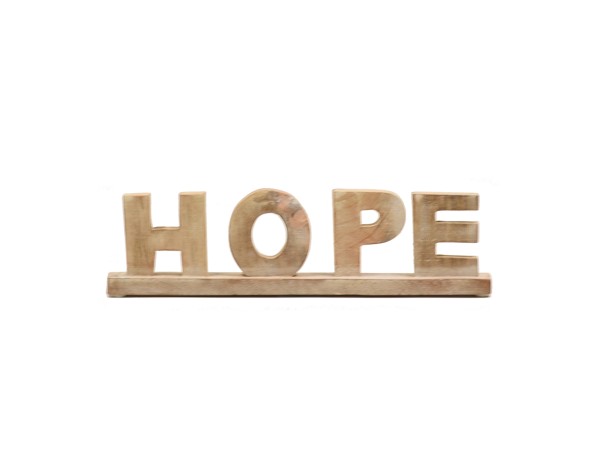 HOPE ΔΙΑΚΟΣΜΗΤΙΚΗ ΕΠΙΓΡΑΦΗ 35x4x10cm ΞΥΛΟ MANGO ΦΥΣΙΚΟ