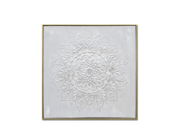 ROZETA ΠΙΝΑΚΑΣ ΔΙΑΚΟΣΜΗΣΗΣ 62x62x5cm ΚΑΜΒΑΣ ΛΕΥΚΟ ΧΡΥΣΟ ΞΥΛΟ ROZETA ΠΙΝΑΚΑΣ ΔΙΑΚΟΣΜΗΣΗΣ 62x62x5cm ΚΑΜΒΑΣ ΛΕΥΚΟ ΧΡΥΣΟ ΞΥΛΟ