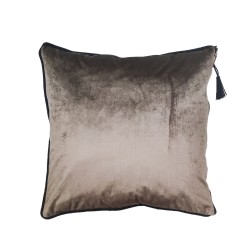 VELLUT ΔΙΑΚΟΣΜΗΤΙΚΟ ΜΑΞΙΛΑΡΙ 45x45cm ΥΦΑΣΜΑ ΓΚΡΙ POLYESTER