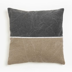 GROUND 2 ΔΙΑΚΟΣΜΗΤΙΚΟ ΜΑΞΙΛΑΡΙ 45x45cm ΥΦΑΣΜΑ ΓΚΡΙ ΜΠΕΖ