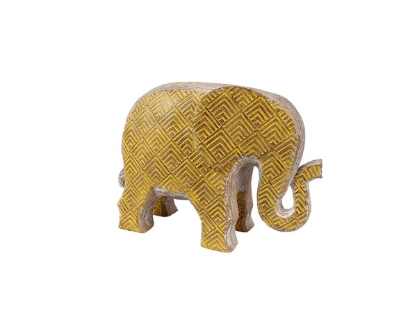 AFRICANA 1 ΔΙΑΚΟΣΜΗΤΙΚΟ ΕΛΕΦΑΝΤΑΣ 25x11x18cm POLYRESIN ΚΙΤΡΙΝΟ
