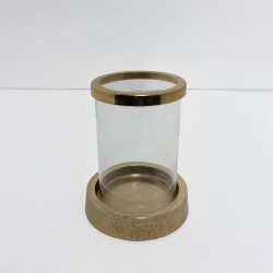 TITUL ΒΑΣΗ ΡΕΣΩ 14x14x18cm ΑΛΟΥΜΙΝΙΟ ΧΡΥΣΟ ΓΥΑΛΙ