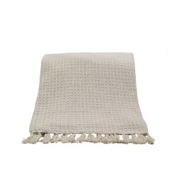PIQUE ΡΙΧΤΑΡΙ ΔΙΑΚΟΣΜΗΤΙΚΟ 130x170cm ΒΑΜΒΑΚΙ ΜΠΕΖ POLYESTER