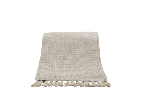 PIQUE ΡΙΧΤΑΡΙ ΔΙΑΚΟΣΜΗΤΙΚΟ 130x170cm ΒΑΜΒΑΚΙ ΜΠΕΖ POLYESTER