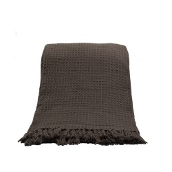 PIQUE ΡΙΧΤΑΡΙ ΔΙΑΚΟΣΜΗΤΙΚΟ 130x170cm ΒΑΜΒΑΚΙ ΓΚΡΙ MOCHA POLYESTER