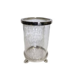 ARGENTUM ΒΑΣΗ ΡΕΣΩ 17x17x30cm ΓΥΑΛΙ ΔΙΑΦΑΝΟ ΑΣΗΜΙ ΑΛΟΥΜΙΝΙΟ