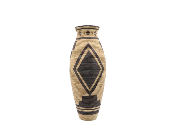 INKA ΒΑΖΟ 19x19x47cm POLYRESIN ΦΥΣΙΚΟ ΜΑΥΡΟ