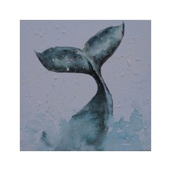 WHALE ΠΙΝΑΚΑΣ ΔΙΑΚΟΣΜΗΣΗΣ 80x80x4cm ΚΑΜΒΑΣ ΞΥΛΟ