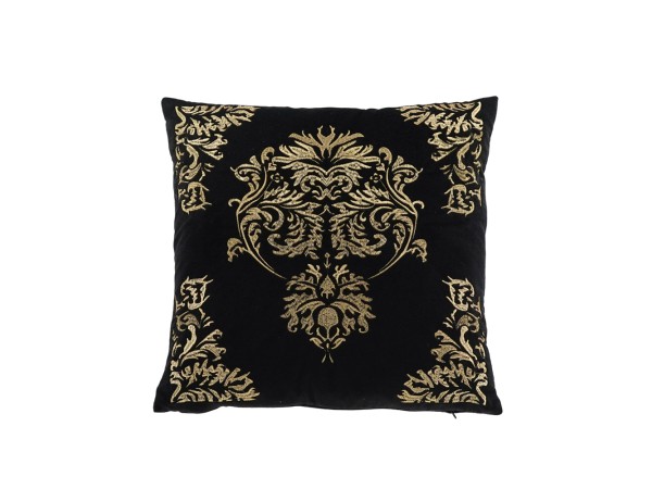 ROYAL ΔΙΑΚΟΣΜΗΤΙΚΟ ΜΑΞΙΛΑΡΙ 45x45cm ΒΕΛΟΥΔΟ ΧΡΥΣΟ ΜΑΥΡΟ