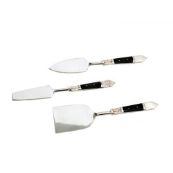 ROYAL SET ΣΕΡΒΙΡΙΣΜΑΤΟΣ ΤΥΡΙΩΝ SET 3ΤΜΧ 17x5x1cm ΑΤΣΑΛΙ ΜΑΥΡΟ RESIN
