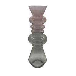 FORME ΒΑΖΟ 14x14x46cm ΓΥΑΛΙ ΡΟΖ ΠΡΑΣΙΝΟ