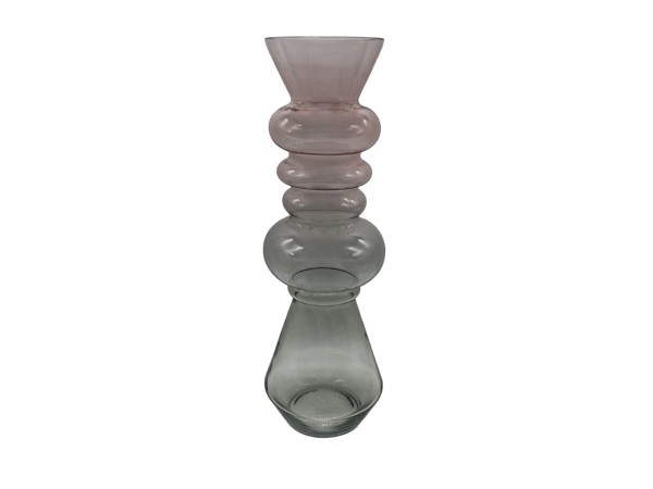 FORME ΒΑΖΟ 14x14x46cm ΓΥΑΛΙ ΡΟΖ ΠΡΑΣΙΝΟ