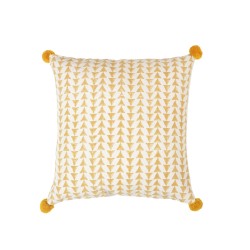 DANDI 2 ΔΙΑΚΟΣΜΗΤΙΚΟ ΜΑΞΙΛΑΡΙ 45x45cm ΒΑΜΒΑΚΙ ΛΕΥΚΟ ΚΙΤΡΙΝΟ