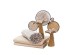 GINKO 3 ΔΙΑΚΟΣΜΗΤΙΚΟ TOTEM 44x11x41cm POLYRESIN ΦΥΣΙΚΟ ΜΠΕΖ ΜΕΤΑΛΛΟ ΛΕΥΚΟ