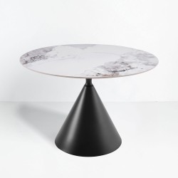 ATRIUM ΤΡΑΠΕΖΙ ΛΕΥΚΟ ΜΕ ΟΨΗ ΜΑΡΜΑΡΟΥ 110x110x76cm