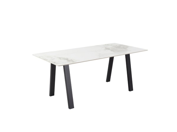 NOTTE ΤΡΑΠΕΖΙ ΛΕΥΚΟ ΠΕΤΡΑ ΜΑΥΡΟ 180x90x76cm NOTTE ΤΡΑΠΕΖΙ ΛΕΥΚΟ ΠΕΤΡΑ ΜΑΥΡΟ 180x90x76cm