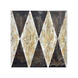 CRUTH ΠΙΝΑΚΑΣ ΔΙΑΚΟΣΜΗΣΗΣ 80x80x3cm ΚΑΜΒΑΣ ΚΑΦΕ ΜΠΕΖ ΞΥΛΟ ΧΡΥΣΟ