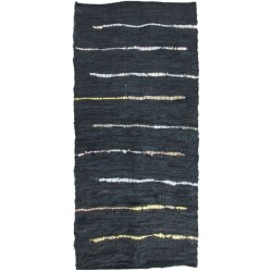 LINES ΧΑΛΑΚΙ 60x90cm ΔΕΡΜΑ ΜΑΥΡΟ ΜΠΕΖ ΛΕΥΚΟ