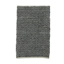 ROMBO ΧΑΛΑΚΙ 60x90cm ΔΕΡΜΑ ΜΑΥΡΟ ΜΠΕΖ