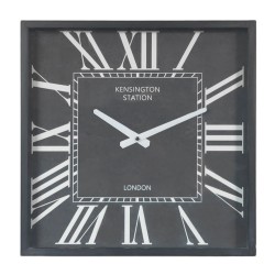 SQUARE ΡΟΛΟΪ ΤΟΙΧΟΥ 40x40x9cm ΜΕΤΑΛΛΟ ΜΑΥΡΟ ΛΕΥΚΟ ΓΥΑΛΙ
