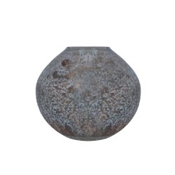 SHANDAR ΒΑΖΟ 18x18x17cm ΓΥΑΛΙ ΓΚΡΙ ΧΡΥΣΟ