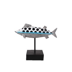GADUS ΔΙΑΚΟΣΜΗΤΙΚΟ ΨΑΡΙ 26x8x21cm POLYRESIN ΛΕΥΚΟ ΜΑΥΡΟ ΓΑΛΑΖΙΟ