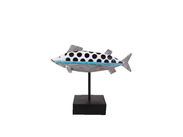 GADUS ΔΙΑΚΟΣΜΗΤΙΚΟ ΨΑΡΙ 26x8x21cm POLYRESIN ΛΕΥΚΟ ΜΑΥΡΟ ΓΑΛΑΖΙΟ