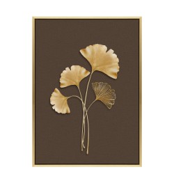 CHENGO BROWN ΠΙΝΑΚΑΣ ΔΙΑΚΟΣΜΗΣΗΣ 32x42x4cm ΚΑΜΒΑΣ ΚΑΦΕ ΜΠΕΖ ΞΥΛΟ ΧΡΥΣΟ