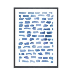 IOS ΠΙΝΑΚΑΣ ΔΙΑΚΟΣΜΗΣΗΣ 40x60x3cm ΚΑΜΒΑΣ ΜΠΛΕ ΛΕΥΚΟ ΞΥΛΟ ΜΑΥΡΟ