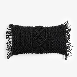 AL MANO ΔΙΑΚΟΣΜΗΤΙΚΟ ΜΑΞΙΛΑΡΙ 45x45x5cm ΒΑΜΒΑΚΙ ΜΑΥΡΟ POLYESTER