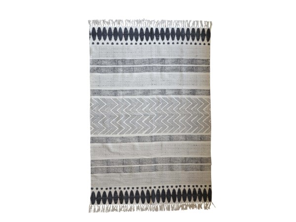HAMMA 2 ΧΑΛΙ 190x120cm ΒΑΜΒΑΚΙ ΜΠΕΖ ΜΑΥΡΟ HAMMA 2 ΧΑΛΙ 190x120cm ΒΑΜΒΑΚΙ ΜΠΕΖ ΜΑΥΡΟ