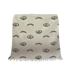 EYES WHITE ΡΙΧΤΑΡΙ ΔΙΑΚΟΣΜΗΤΙΚΟ 130x170cm ΒΑΜΒΑΚΙ ΛΕΥΚΟ ΜΑΥΡΟ