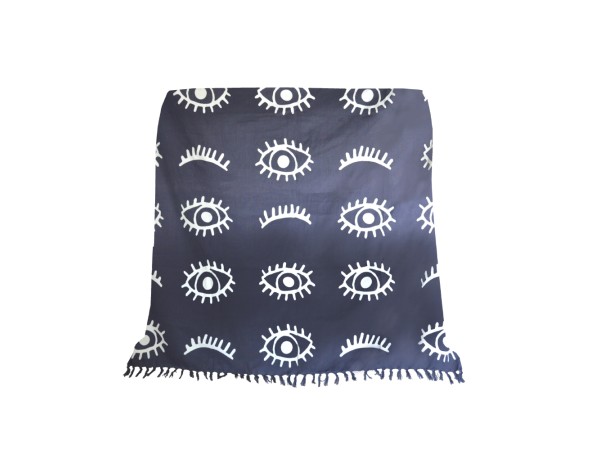 EYES GREY ΡΙΧΤΑΡΙ ΔΙΑΚΟΣΜΗΤΙΚΟ 130x170cm ΒΑΜΒΑΚΙ ΜΠΛΕ ΛΕΥΚΟ