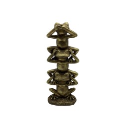FROGGIES ΔΙΑΚΟΣΜΗΤΙΚΟ ΒΑΤΡΑΧΟΣ 10x6x22cm POLYRESIN ΧΡΥΣΟ