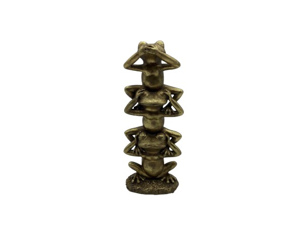FROGGIES ΔΙΑΚΟΣΜΗΤΙΚΟ ΒΑΤΡΑΧΟΣ 10x6x22cm POLYRESIN ΧΡΥΣΟ