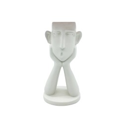 ROMANCE 1 ΒΑΖΟ ΦΙΓΟΥΡΑ 13x9x26cm POLYRESIN ΑΣΠΡΟ
