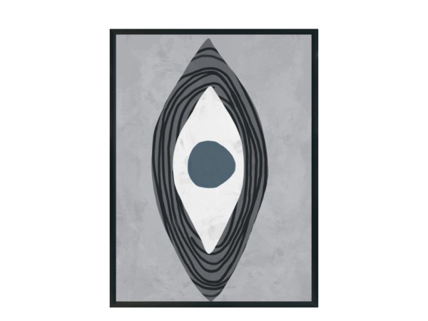 OEIL ΠΙΝΑΚΑΣ ΔΙΑΚΟΣΜΗΣΗΣ 60x90x5cm ΚΑΜΒΑΣ ΓΚΡΙ ΜΑΥΡΟ ΞΥΛΟ ΜΑΥΡΟ