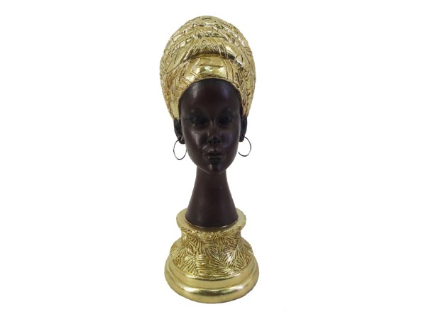 AFRICAN QUEEN ΔΙΑΚΟΣΜΗΤΙΚΗ ΦΙΓΟΥΡΑ 10x15x26cm POLYRESIN ΧΡΥΣΟ ΜΑΥΡΟ