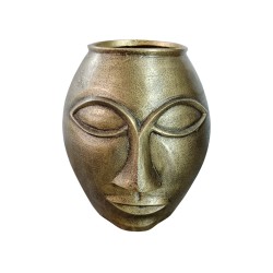 HARGA ΒΑΖΟ 23x23x27cm ΑΛΟΥΜΙΝΙΟ ΧΡΥΣΟ ΑΝΤΙΚΕ