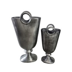 RENGO ΒΑΖΟ ΣΕΤ 2ΤΜΧ 26x14x52cm ΑΛΟΥΜΙΝΙΟ ΑΣΗΜΙ ΑΝΤΙΚΕ