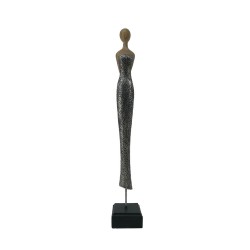 ACCUEIL ΔΙΑΚΟΣΜΗΤΙΚΗ ΦΙΓΟΥΡΑ 7x7x46cm POLYRESIN ΜΠΕΖ ΑΣΗΜΙ ΜΑΥΡΟ