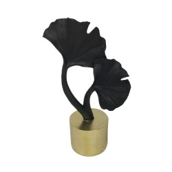 ZAJED ΔΙΑΚΟΣΜΗΤΙΚΟ ΦΥΛΛΟ 15x8x26cm POLYRESIN ΧΡΥΣΟ ΜΑΥΡΟ