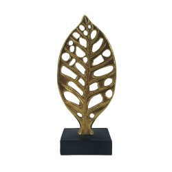 HERVA ΔΙΑΚΟΣΜΗΤΙΚΟ ΦΥΛΛΟ 11x5x23cm POLYRESIN ΧΡΥΣΟ ΜΑΥΡΟ